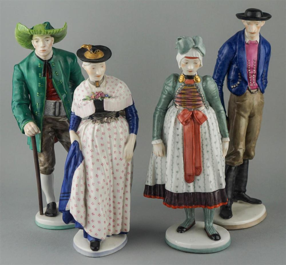 FOUR NYMPHENBURG PORCELAIN BAYERISCHE