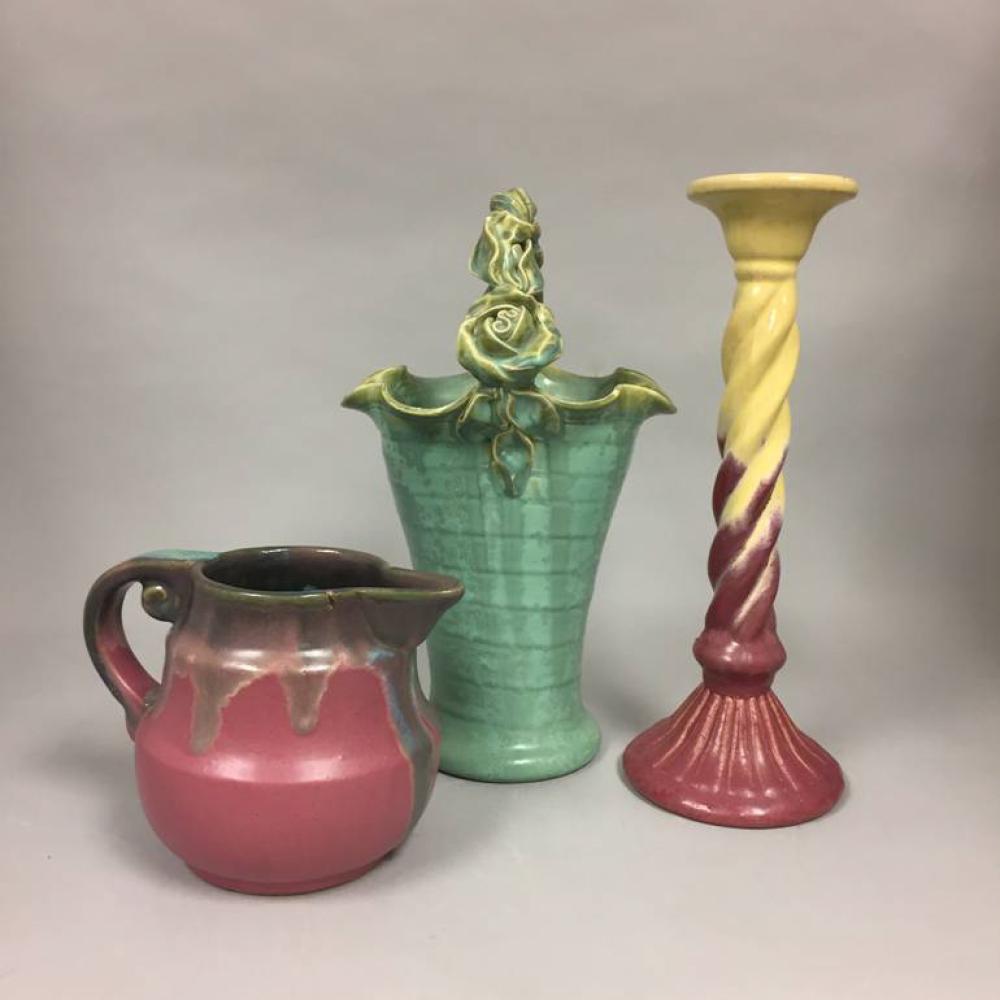 THREE FULPER ART POTTERY PIECESTHREE 312549