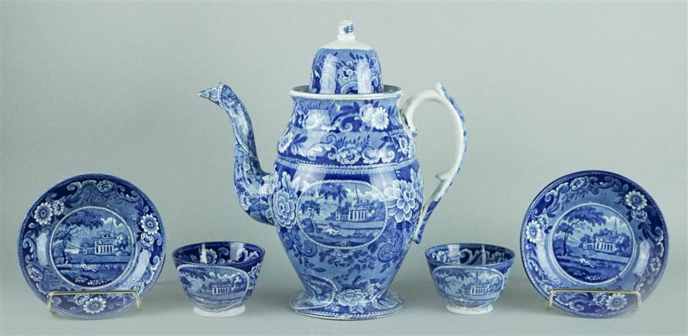 ROGERS COBALT BLUE AND WHITE TRANSFERWARE