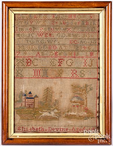 TWO WOOL ON LINEN SAMPLERS, 19TH