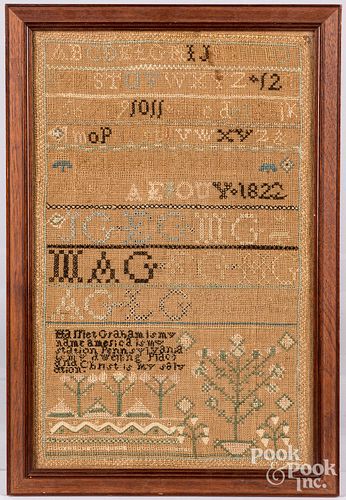 PENNSYLVANIA SILK ON LINEN SAMPLER