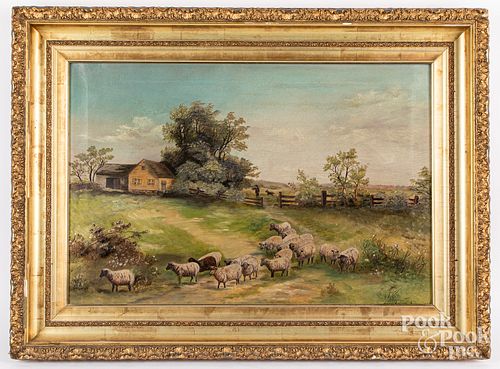 AMERICAN OIL ON CANVAS COUNTRY LANDSCAPEAmerican