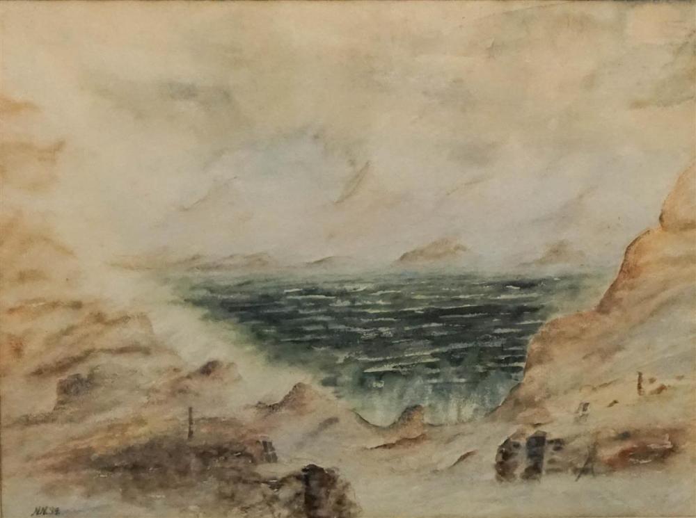 N.N. MOUNTAIN LANDSCAPE CIRCA 1934 WATERCOLOR