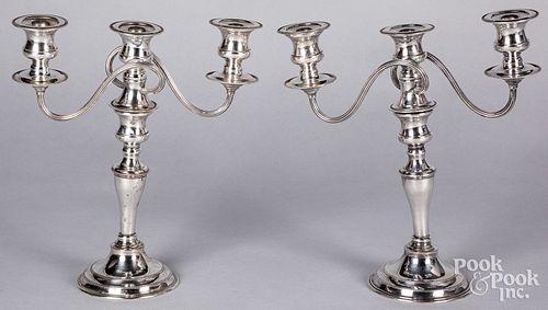 PAIR OF SILVER PLATED CANDELABRAPair 31260b