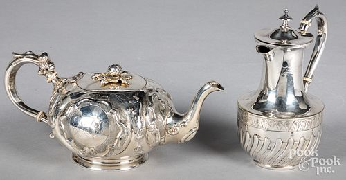 SILVER PLATED PITCHER AND TEAPOTSilver 312614