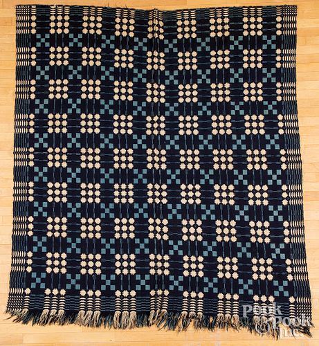 OVERSHOT COVERLET 19TH C Overshot 312627