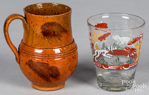 STIEGEL TYPE ENAMEL DECORATED GLASS,