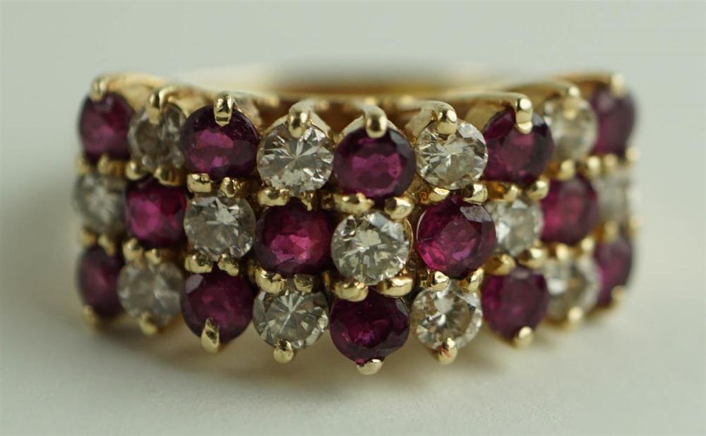 14K YELLOW GOLD RUBY AND DIAMOND 31266a