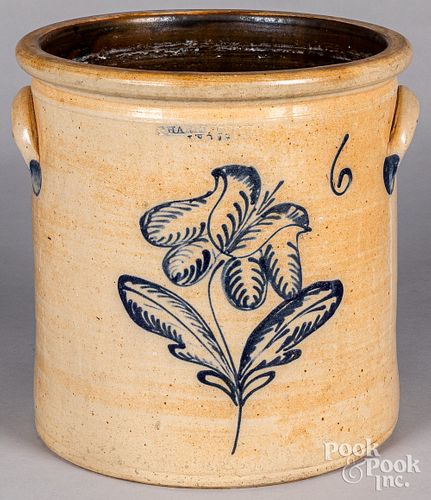 NEW YORK SIX-GALLON STONEWARE CROCK,