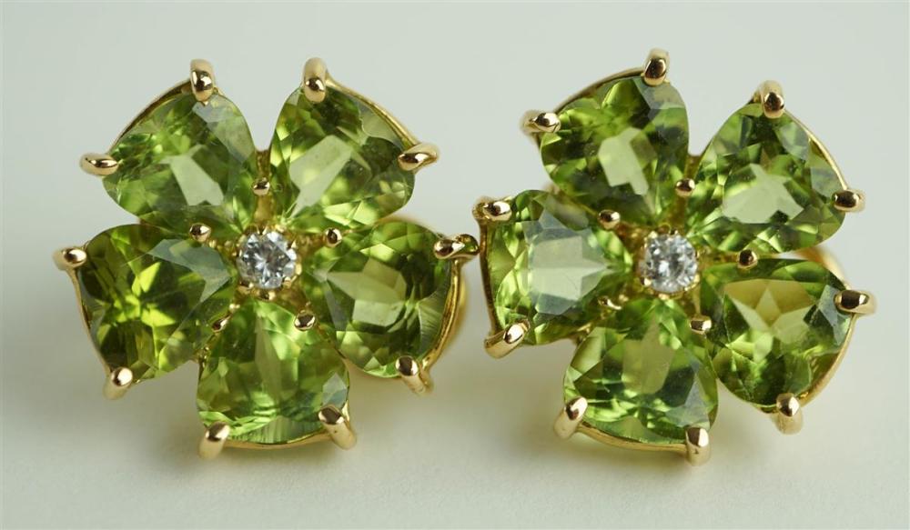 18K YELLOW GOLD PERIDOT AND DIAMOND 3126e0