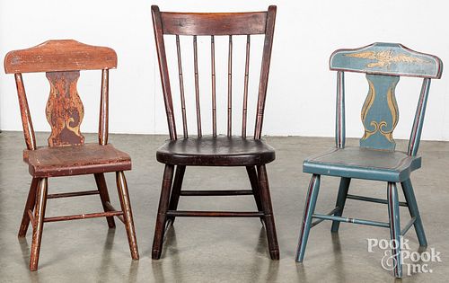 THREE CHILDS CHAIRS.Three childs chairs.

Condition: