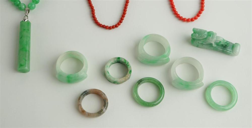 COLLECTION OF JADE AND CORAL ITEMSCOLLECTION