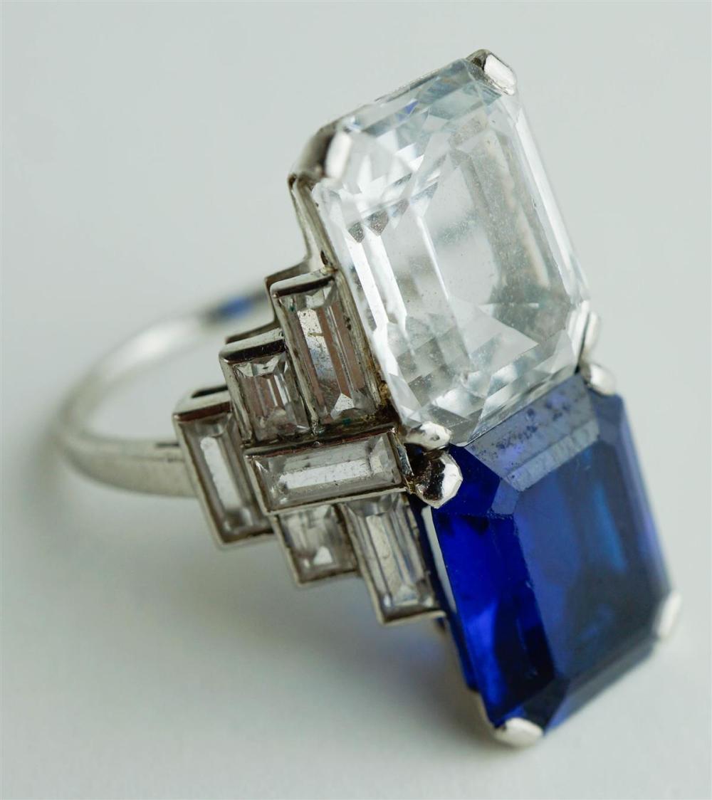 FAUX BLUE SAPPHIRE AND WHITE STONE 312744