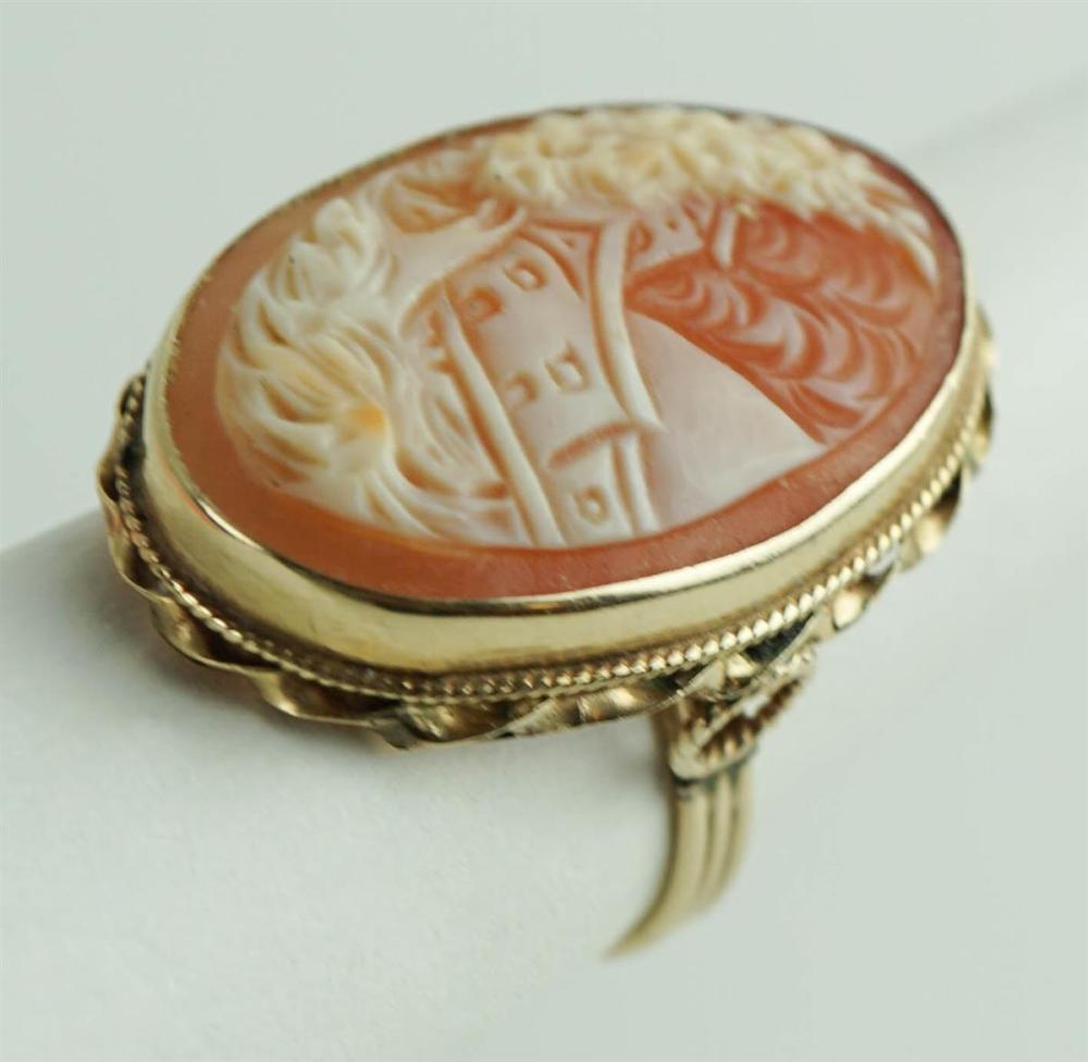 14K YELLOW GOLD AND SHELL CAMEO 312746