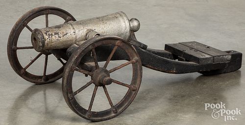 CAST IRON SIGNAL CANNON, 19TH C.Cast