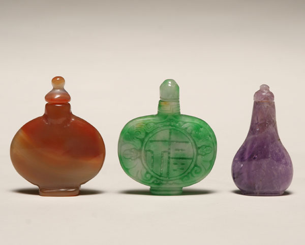 Three Chinese snuff bottles; including