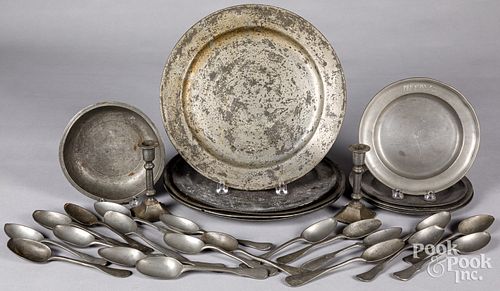 PEWTER TABLEWARES, 19TH C.Pewter tablewares,