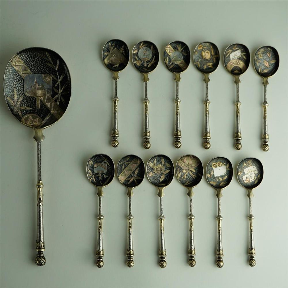 SET OF 12 VICTORIAN PARCEL GILT 312793