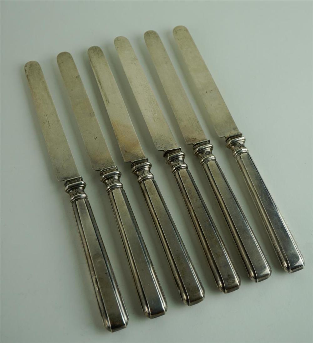 SIX FRENCH SILVER KNIVES 19TH 31278e