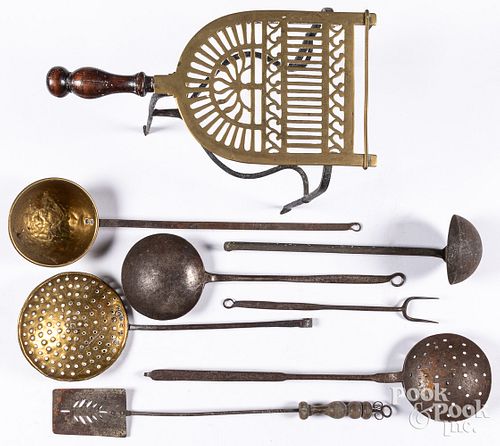 WROUGHT IRON AND BRASS UTENSILS  3127aa