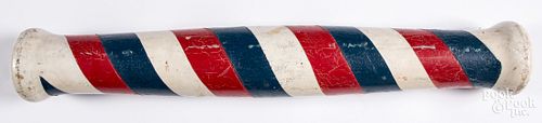 PAINTED BARBER POLE EARLY 20TH 3127ba