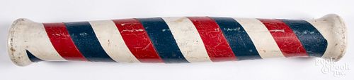 PAINTED BARBER POLE, EARLY 20TH