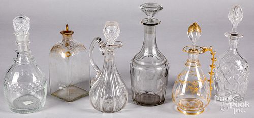 SIX GLASS DECANTERSSix glass decanters  3127d6