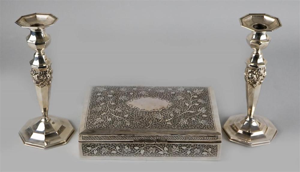 PAIR OF STERLING SILVER CANDLESTICKSPAIR