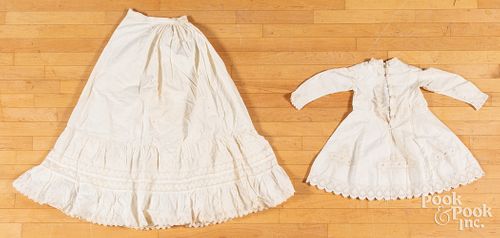 CHRISTENING DRESS, 19TH C., AND