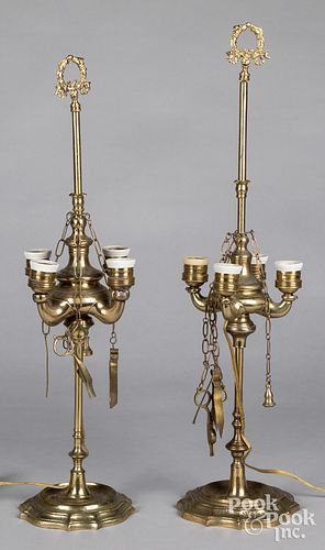 TWO BRASS TABLE LAMPSTwo brass 312872