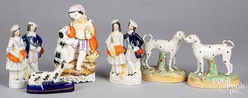 SIX STAFFORDSHIRE FIGURES 19TH 31287a