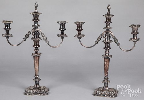 PAIR OF SILVER PLATED CANDELABRAPair 312877
