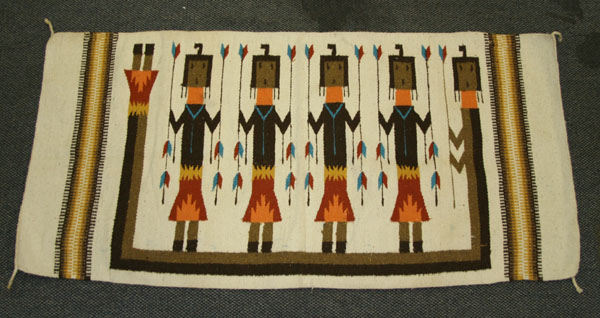 Four Navajo Yei and Mexican wool 4ea7a