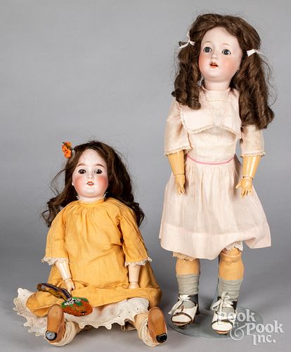 TWO GERMAN BISQUE HEAD DOLLSTwo 312946