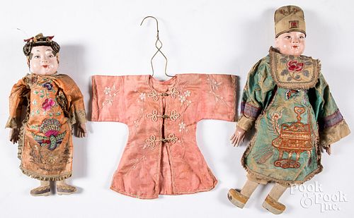 TWO ORIENTAL COMPOSITION DOLLSTwo