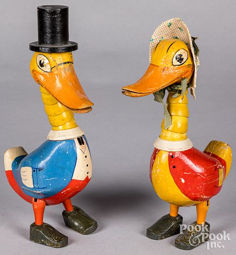 TWO SCHOENHUT QUACKY DOODLES JOINTED 31298a