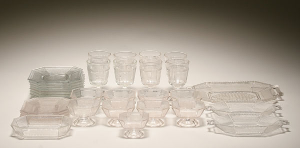 EAPG Pleat and Panel design glass; thirty-four