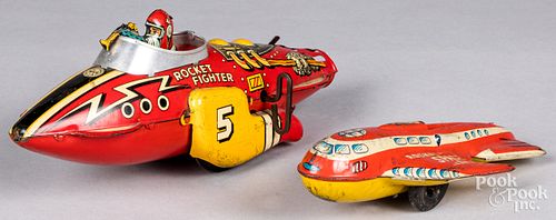 MARX TIN LITHOGRAPH WIND UP ROCKET 3129a5