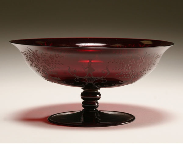 Continental blown ruby art glass