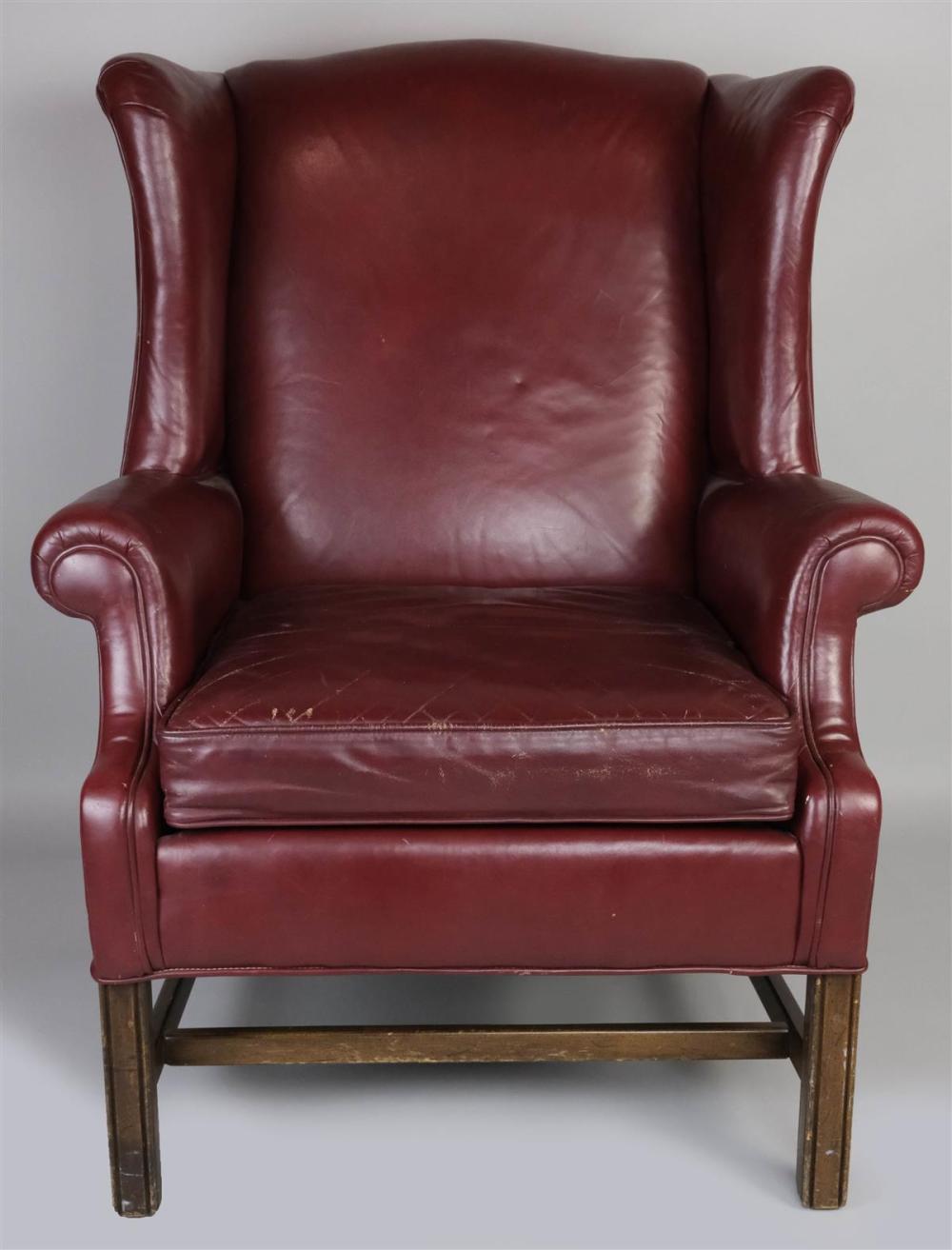 GEORGE III STYLE RED LEATHER WING