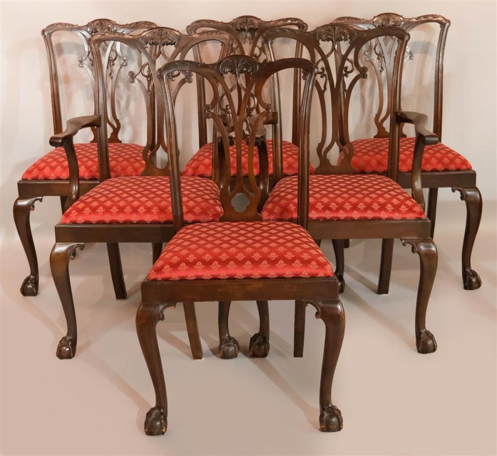 SET OF SIX CHIPPENDALE STYLE MAHOGANY