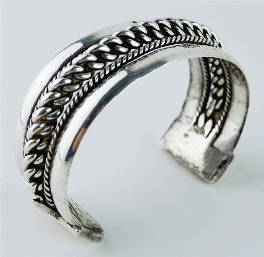 SILVER BRACELET - BANGLE WITH CHAIN