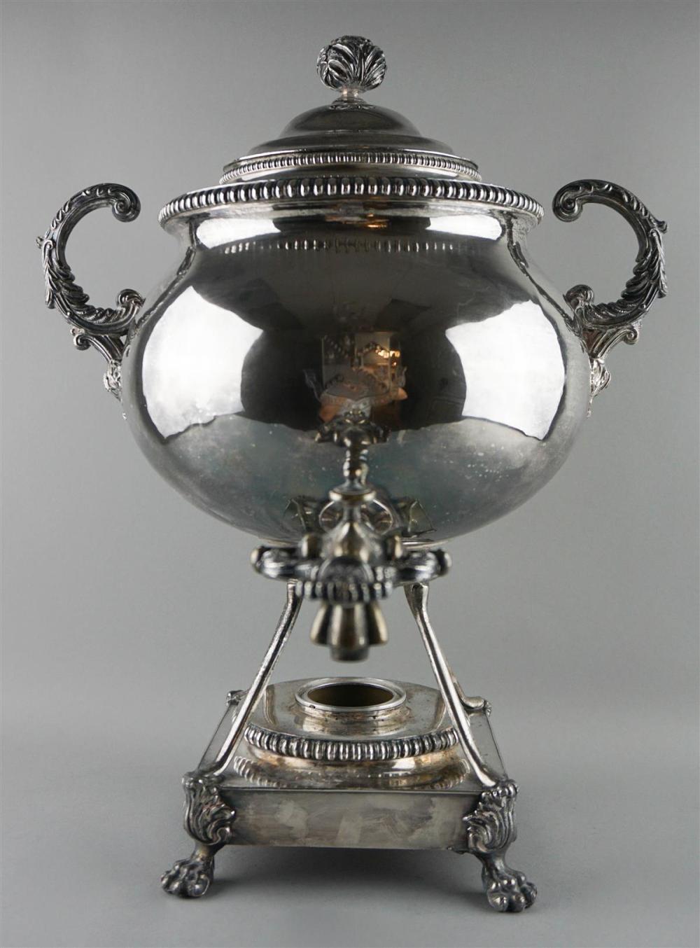 SILVERPLATED HOT WATER URN, 18TH/19TH