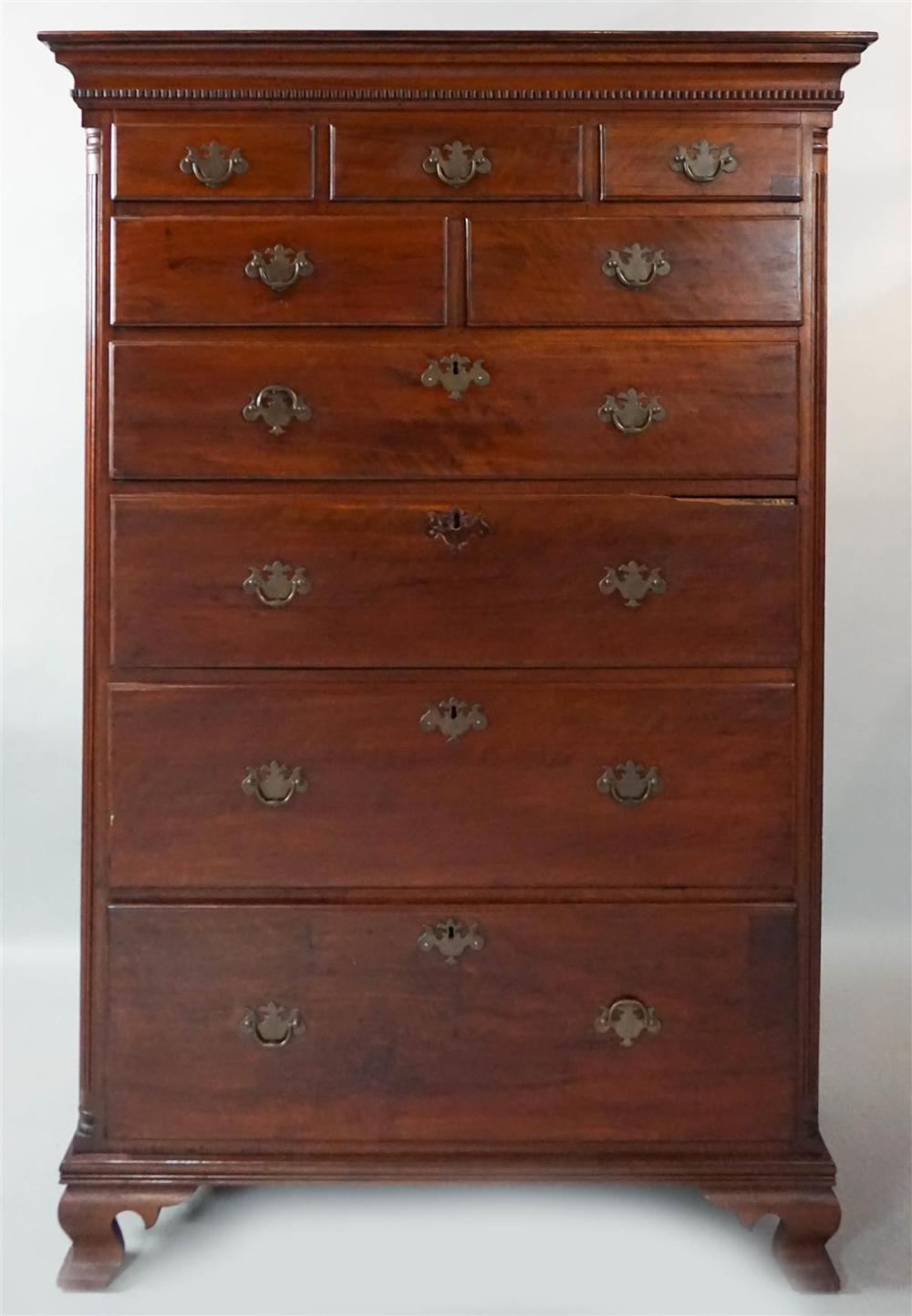 AMERICAN CHIPPENDALE WALNUT TALL 312b1a