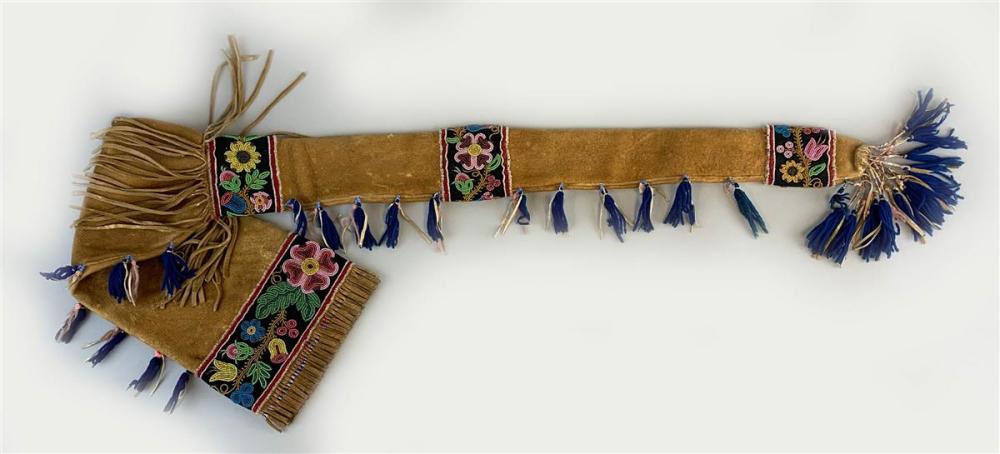 ATHABASCAN BEADED HIDE RIFLE CASEATHABASCAN