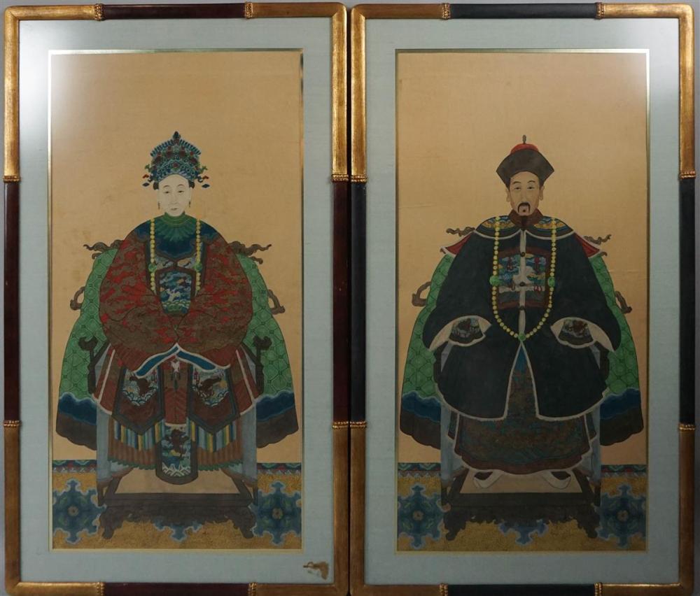 PAIR OF CHINESE ANCESTOR PORTRAITSPAIR 312ba2