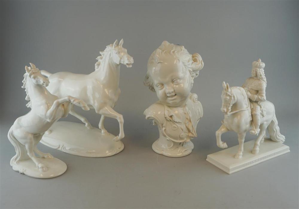 NYMPHENBURG PORCELAIN EQUESTRIAN FIGURE,