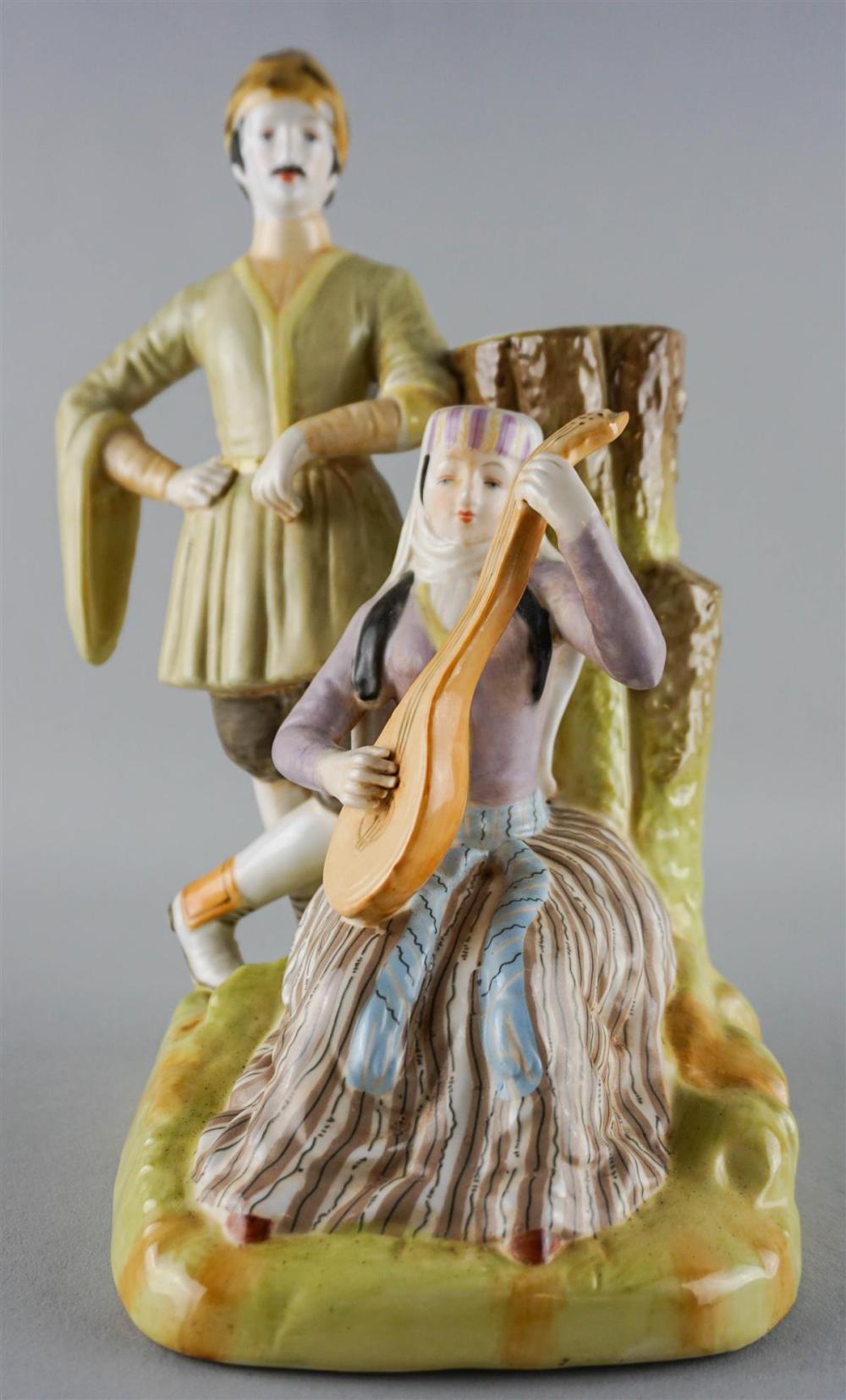 GARDNER FACTORY PORCELAIN FIGURAL SPILL