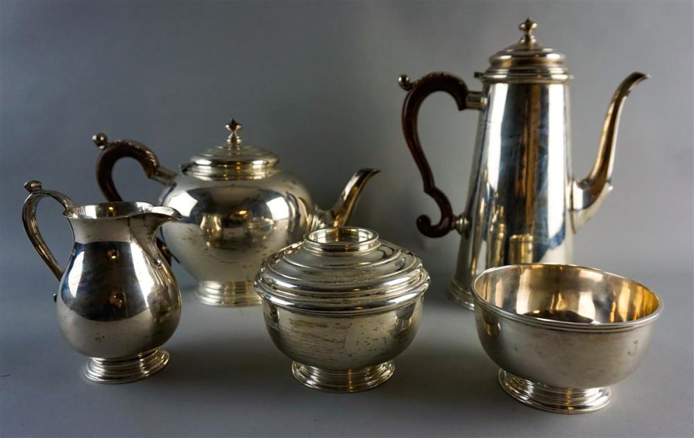 JAMES ROBINSON SILVER FIVE-PIECE TEA