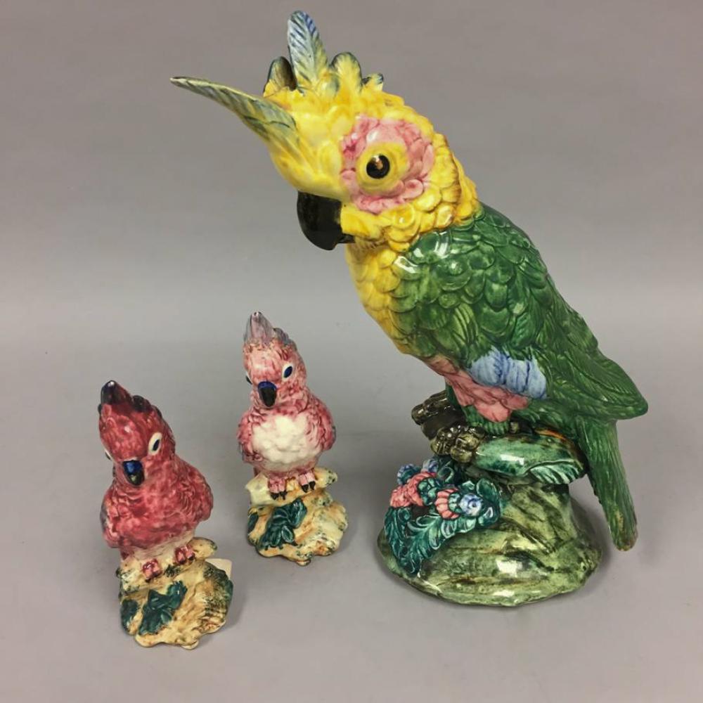 THREE STANGL ART POTTERY MODELS OF BIRDS